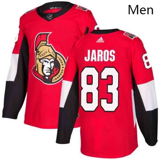 Mens Adidas Ottawa Senators 83 Christian Jaros Premier Red Home NHL Jersey
